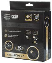 Кабель аудио-видео Cactus CS-HDMI.2-10 HDMI (m)/HDMI (m) 10м. позолоч.конт. черный Кабель аудио-видео Cactus CS-HDMI.2-10 HDMI (m)/HDMI (m) 10м. позолоч.конт. черный
