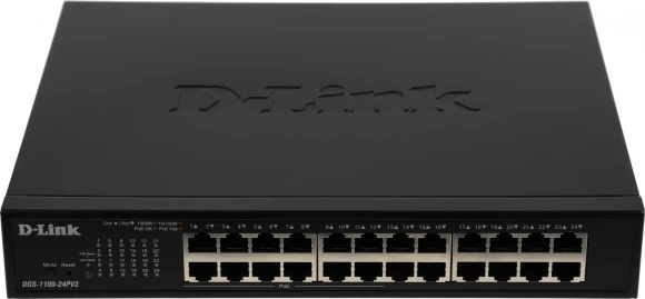 Коммутатор D-Link DGS-1100-24PV2/A (L2) 24x1Гбит/с 12PoE+ 100W управляемый Коммутатор D-Link DGS-1100-24PV2/A (L2) 24x1Гбит/с 12PoE+ 100W управляемый