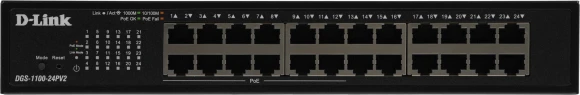 Коммутатор D-Link DGS-1100-24PV2/A (L2) 24x1Гбит/с 12PoE+ 100W управляемый Коммутатор D-Link DGS-1100-24PV2/A (L2) 24x1Гбит/с 12PoE+ 100W управляемый
