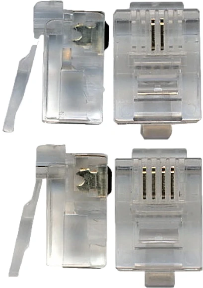 Коннектор Lanmaster (TWT-PL12-6P2C/100) UTP кат.3 RJ12 прозрачный (упак.:100шт)