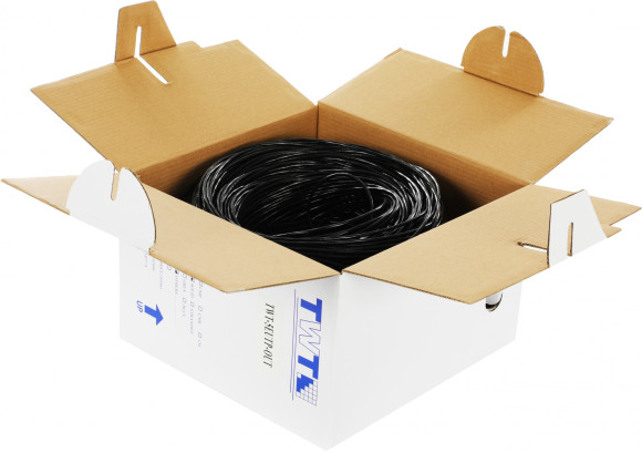 Кабель информационный Lanmaster TWT-5EUTP-OUT кат.5E UTP 4 пары 24AWG PE внешний 305м черный Кабель информационный Lanmaster TWT-5EUTP-OUT кат.5E UTP 4 пары 24AWG PE внешний 305м черный