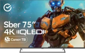 Телевизор QLED Sber 75" SDX-75UQ5231 Салют ТВ Frameless титан 4K Ultra HD 60Hz DVB-T DVB-T2 DVB-C DVB-S DVB-S2 USB WiFi Smart TV