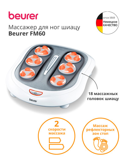 Массажер для ног Beurer FM60 50Вт белый (649.31) Массажер для ног Beurer FM60 50Вт белый (649.31)