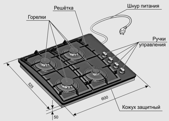 Газовая варочная поверхность Gefest СГ СВН 2230 К3 черный Газовая варочная поверхность Gefest СГ СВН 2230 К3 черный
