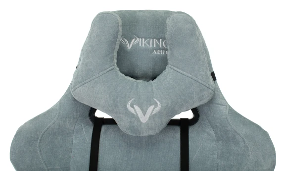 Кресло игровое Zombie VIKING KNIGHT Fabric серо-голубой Light-28 с подголов. крестов. металл