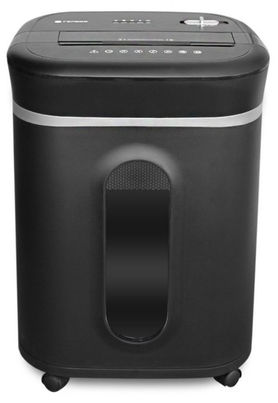 Шредер Heleos УМ28-4 черный/серебристый (секр.P-4) фрагменты 17лист. 28лтр. скрепки скобы пл.карты CD Шредер Heleos УМ28-4 черный/серебристый (секр.P-4) фрагменты 17лист. 28лтр. скрепки скобы пл.карты CD