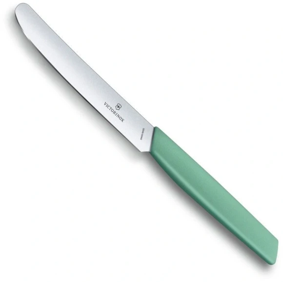 Нож кухонный Victorinox Swiss Modern (6.9006.1141) стальной столовый лезв.110мм прямая заточка мятный Нож кухонный Victorinox Swiss Modern (6.9006.1141) стальной столовый лезв.110мм прямая заточка мятный