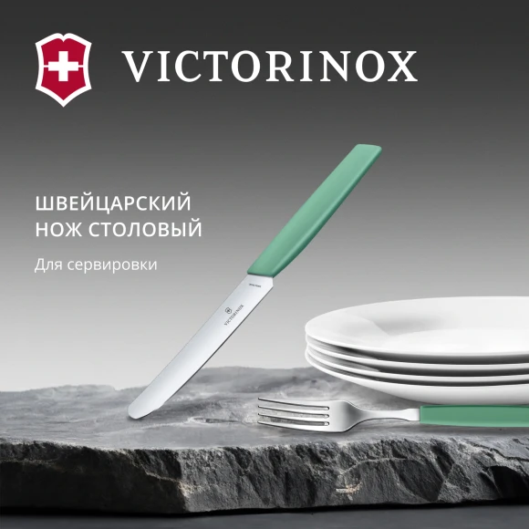 Нож кухонный Victorinox Swiss Modern (6.9006.1141) стальной столовый лезв.110мм прямая заточка мятный Нож кухонный Victorinox Swiss Modern (6.9006.1141) стальной столовый лезв.110мм прямая заточка мятный