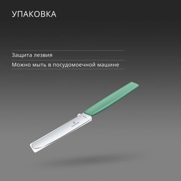 Нож кухонный Victorinox Swiss Modern (6.9006.1141) стальной столовый лезв.110мм прямая заточка мятный Нож кухонный Victorinox Swiss Modern (6.9006.1141) стальной столовый лезв.110мм прямая заточка мятный