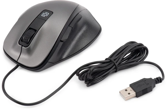 Мышь Оклик 504M черный/серый оптическая 3600dpi silent USB 6but (2004741)