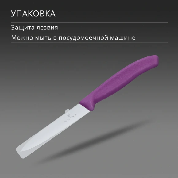 Нож кухонный Victorinox Swiss Classic (6.7705.C1) для овощей лезв.100мм прямая заточка пурпурный
