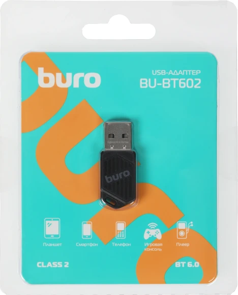 Адаптер USB Buro BU-BT602 BT6.0+EDR+BLE class 2 20м черный Адаптер USB Buro BU-BT602 BT6.0+EDR+BLE class 2 20м черный