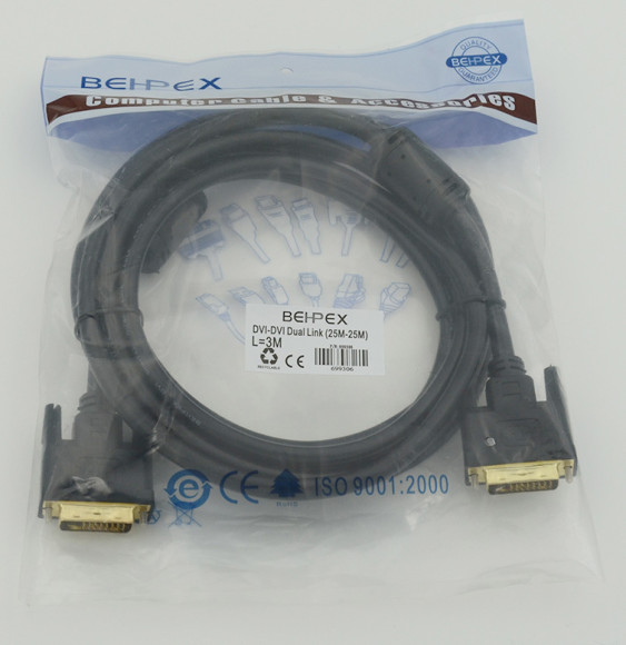 Кабель DVI-D (m) DVI-D (m) 3м феррит.кольца черный