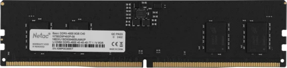Память DDR5 8GB 4800MHz Netac NTBSD5P48SP-08 Basic RTL Gaming PC5-38400 CL40 DIMM 288-pin 1.1В Intel single rank Ret