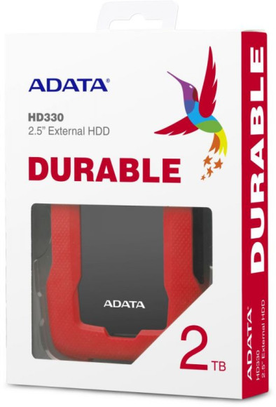 Жесткий диск A-Data USB3.0 2TB AHD330-2TU31-CRD HD330 DashDrive Durable 2.5" красный