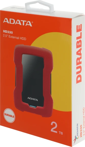 Жесткий диск A-Data USB3.0 2TB AHD330-2TU31-CRD HD330 DashDrive Durable 2.5" красный
