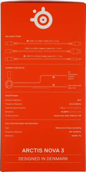 Наушники с микрофоном Steelseries Arctis Nova 3 черный 1.2м накладные оголовье (61631)