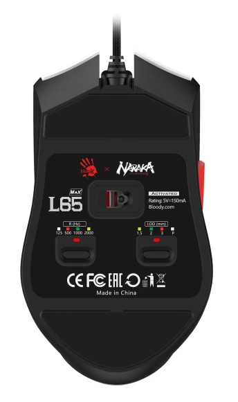 Мышь A4Tech Bloody L65 Max белый/рисунок оптическая 12000dpi USB 6but (L65 MAX NARAKA) Мышь A4Tech Bloody L65 Max белый/рисунок оптическая 12000dpi USB 6but (L65 MAX NARAKA)