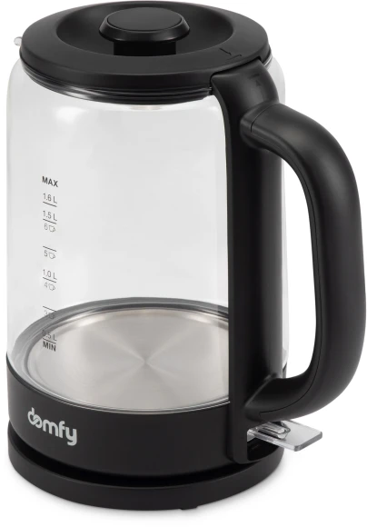 Чайник электрический Domfy DSB-EK304 1.7л. 2200Вт черный корпус: стекло/пластик
