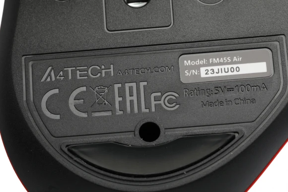 Мышь A4Tech Fstyler FM45S Air красный/черный оптическая 2400dpi silent USB 7but (FM45S AIR USB (SPORTS RED))