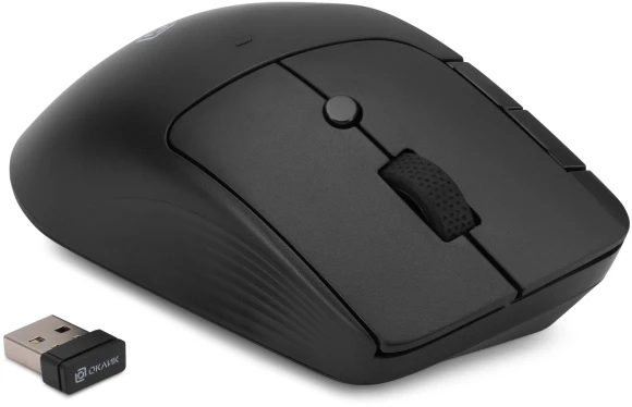 Мышь Оклик 501MW черный оптическая 2400dpi беспров. USB для ноутбука 6but (1877553)
