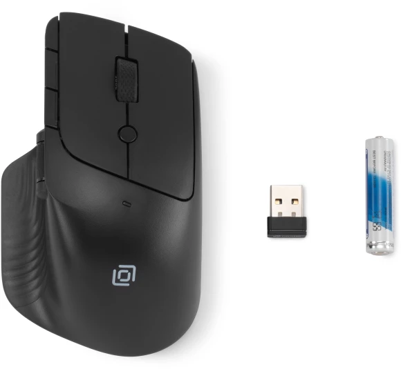 Мышь Оклик 501MW черный оптическая 2400dpi беспров. USB для ноутбука 6but (1877553)