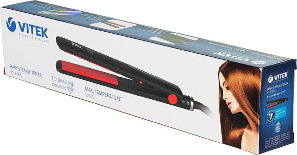 Выпрямитель Vitek VT-8282 BK 44Вт черный/красный макс.темп.:220С покрытие:керамико-турмалиновое (VT-8282)