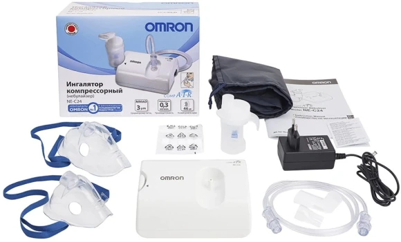 Ингалятор Omron NE-C24 (NE-C801S-RU) компрессорный стационарный белый