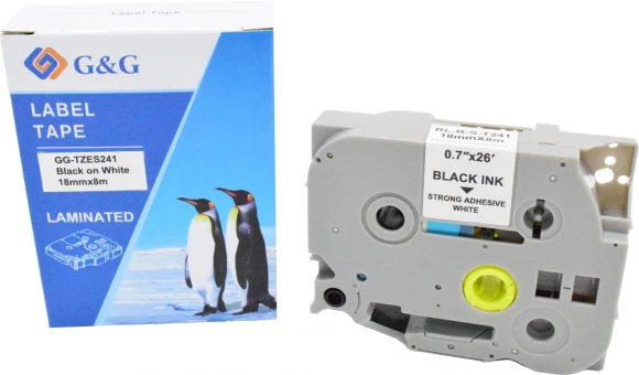 Картридж ленточный G&G GG-TZEFX221 черный на белом 9x8 для Brother 1010/1280/1280VP/2700VP