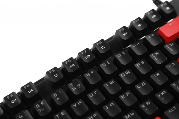 Клавиатура A4Tech S515R механическая черный USB for gamer LED (подставка для запястий) (S515R FIRE BLACK) кабель 1.8м