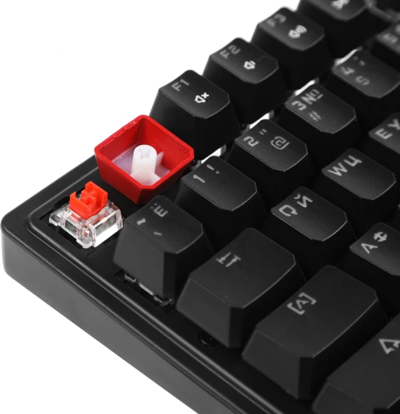 Клавиатура A4Tech S515R механическая черный USB for gamer LED (подставка для запястий) (S515R FIRE BLACK) кабель 1.8м