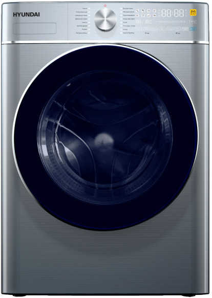 Стиральная машина Hyundai WMD9413 класс: B загр.фронтальная макс.:10кг (с сушкой) темно-серебристый инвертор