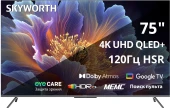 Телевизор QLED Skyworth 75" 75Q66H Eye Care Frameless черный 4K Ultra HD 120Hz MEMC DVB-T DVB-T2 DVB-C DVB-S DVB-S2 USB WiFi Smart TV Телевизор QLED Skyworth 75" 75Q66H Eye Care Frameless черный 4K Ultra HD 120Hz MEMC DVB-T DVB-T2 DVB-C DVB-S DVB-S2 USB WiFi Smart TV