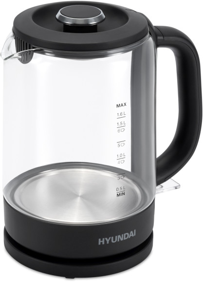 Чайник электрический Hyundai HYK-G3402 1.7л. 2200Вт серый/серебристый корпус: стекло/пластик