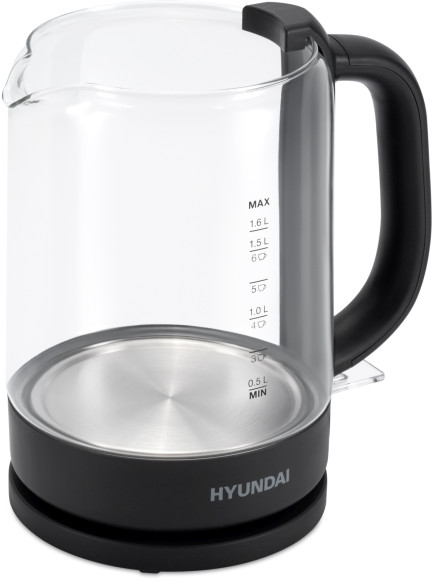 Чайник электрический Hyundai HYK-G3402 1.7л. 2200Вт серый/серебристый корпус: стекло/пластик