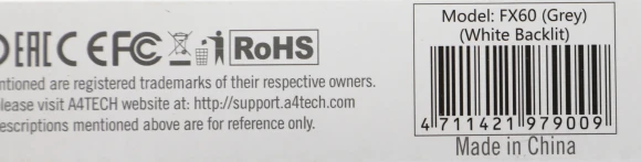 Клавиатура A4Tech Fstyler FX60 серый USB slim LED (FX60 GREY / WHITE)