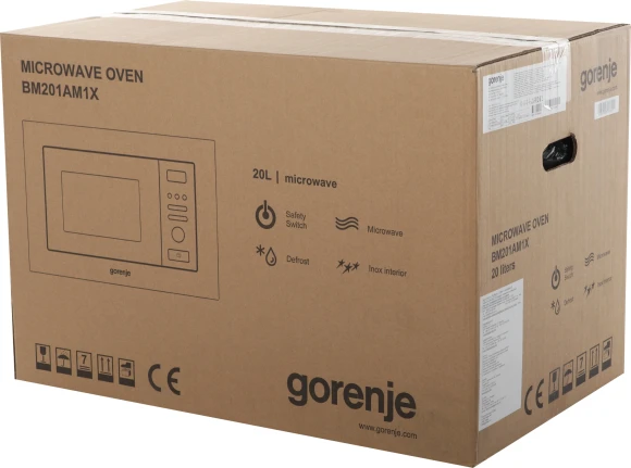 Микроволновая печь Gorenje BM201AM1X 20л. 800Вт нержавеющая сталь/черный (встраиваемая)