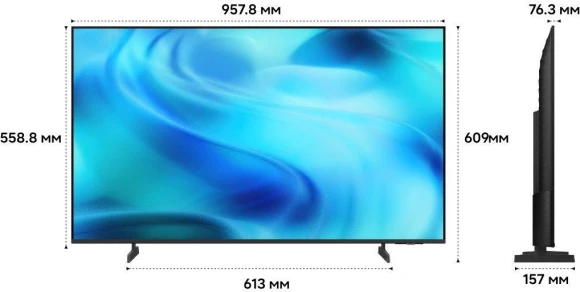 Телевизор LED Samsung 43" UE43U8000HUXPY черный/серый 4K Ultra HD 60Hz DVB-T2 DVB-C DVB-S2 USB WiFi Smart TV