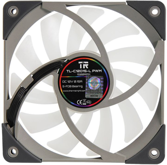 Вентилятор для корпуса Thermalright TL-C12015L-RGB RGB 120х120x15 черный 4-pin 24.1дБ Ret