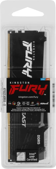 Память DDR5 8GB 5200MHz Kingston KF552C40BBA-8 Fury Beast RGB RTL Gaming PC5-41600 CL40 DIMM 288-pin 1.25В single rank с радиатором Ret Память DDR5 8GB 5200MHz Kingston KF552C40BBA-8 Fury Beast RGB RTL Gaming PC5-41600 CL40 DIMM 288-pin 1.25В single rank с радиатором Ret