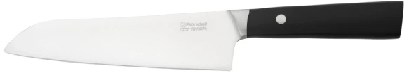 Нож кухонный Rondell Spata RD-1139 стальной сантоку лезв.178мм прямая заточка черный блистер