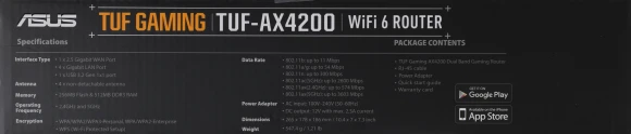 Роутер беспроводной Asus TUF-AX4200 AX4200 10/100/1000/2500BASE-TX/4G ready черный Роутер беспроводной Asus TUF-AX4200 AX4200 10/100/1000/2500BASE-TX/4G ready черный