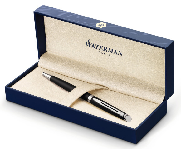 Ручка шариков. Waterman Hemisphere (S0920870) Matte Black CT M син. черн. подар.кор.