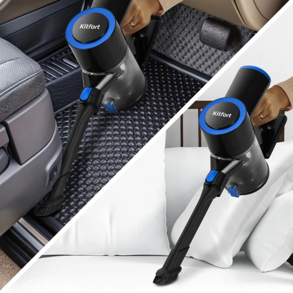 Пылесос ручной Kitfort КТ-5279 200Вт черный/синий Пылесос ручной Kitfort КТ-5279 200Вт черный/синий