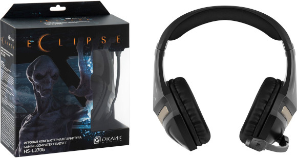 Наушники с микрофоном Оклик HS-L370G ECLIPSE черный 2м мониторные оголовье (1090730) Наушники с микрофоном Оклик HS-L370G ECLIPSE черный 2м мониторные оголовье (1090730)