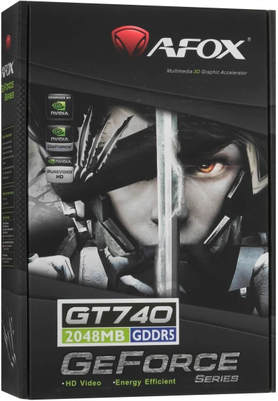 Видеокарта Afox PCI-E 3.0 AF740-2048D5H3-V2 NVIDIA GeForce GT 740 2Gb 128bit GDDR5 993/5000 DVIx1 HDMIx1 CRTx1 HDCP Ret