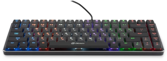 Клавиатура Оклик K615X механическая серый/серебристый USB slim Multimedia for gamer LED (1934413)