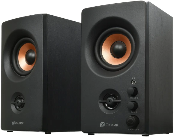 Колонки Оклик OK-164 2.0 черный 30Вт