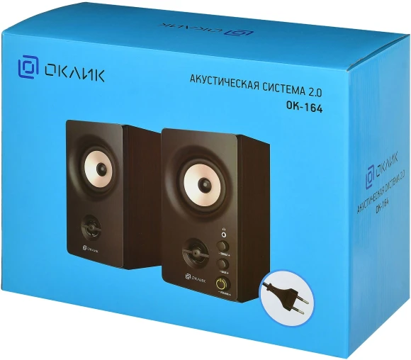 Колонки Оклик OK-164 2.0 черный 30Вт