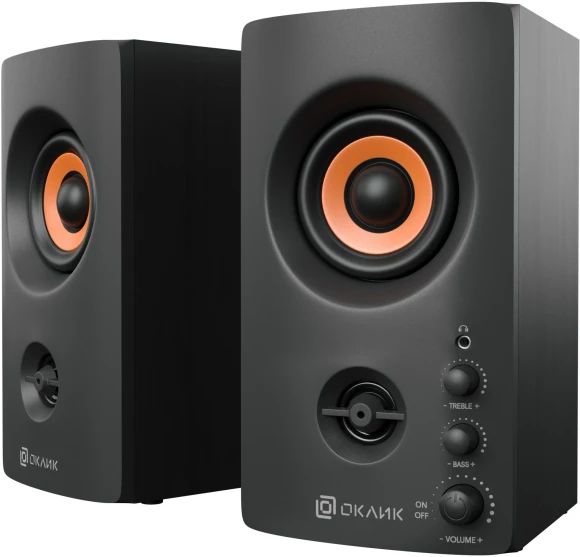 Колонки Оклик OK-164 2.0 черный 30Вт
